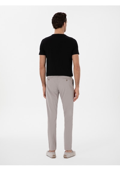 Cacharel Vizon Slim Fit Pamuk Karışımlı Kanvas Pantolon Kahverengi