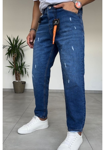 Dnmman Erkek Boyfriend Fit Yıkamalı Jean Pantolon Lacivert