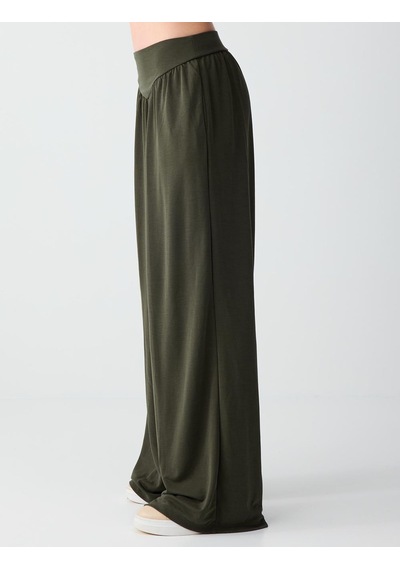Jimmy Key Haki Yüksek Bel Bol Paça Cep Detaylı Jogger Pantolon 6sw115625312