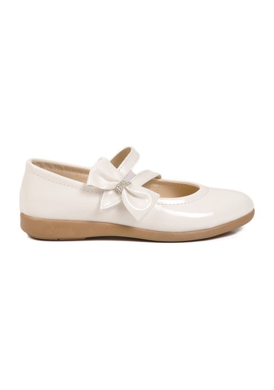 Beyaz Rugan Kız Çocuk Babet Çok Renkli