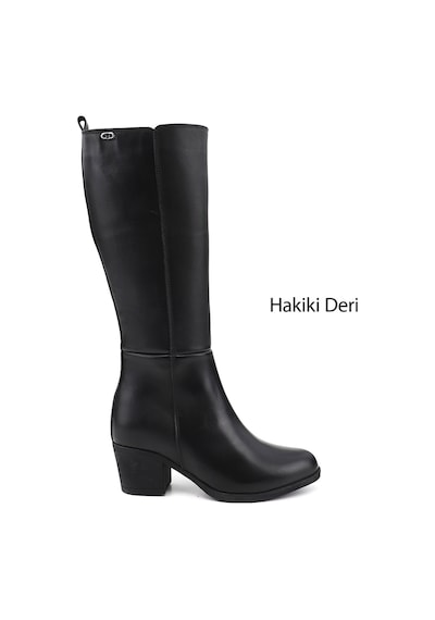 Gönderi(R) Gönderi R Kadın Siyah Fermuarlı Kalın Topuklu Hakiki Deri Çizme Gkzc13452526
