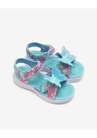 Skechers Jumpsters Sandal - Butterfly Brıtes Büyük Kız Çocuk Mavi Işıklı Sandalet 303109l Aqmt Mavi