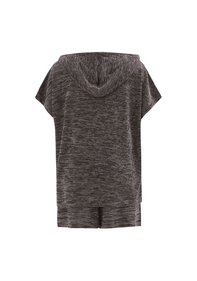 Peraluna Kaıra Blouse & Shorts Kapüşonlu Yazlık Kadın Triko Şort Kahve Kahverengi