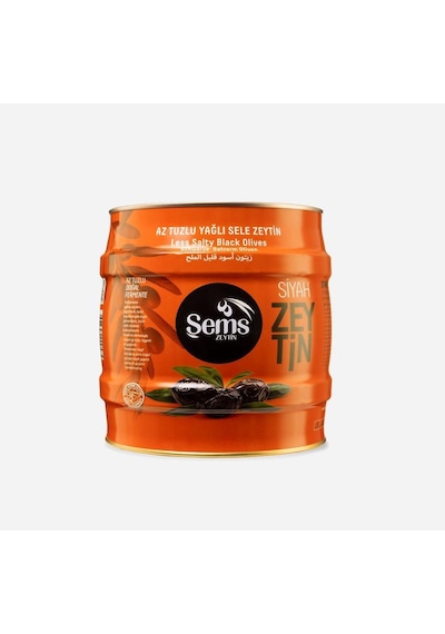 Şems Yağlı Sele Siyah Zeytin 321-350 Kalibre 2 Kg Zeytin Xs