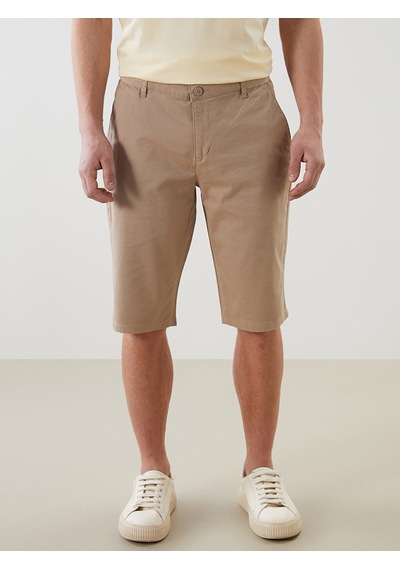 Lcwaıkıkı Classic Bej Standart Kalıp Gabardin Erkek Şort