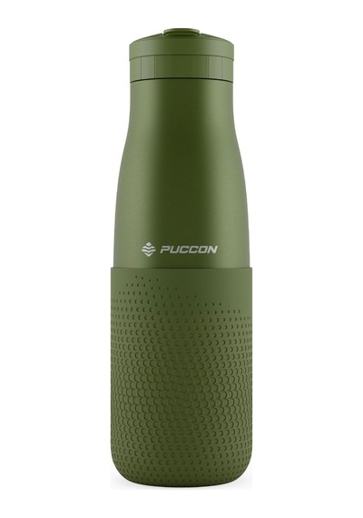 Haki 500 Ml Çelik Okul Matarası - Silikon Gövdeli Nokta Çelik Termos - 50027 Diğer