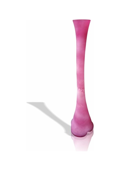 Uzun Derin Çatlatma Fuşya Pembe Renkli Su Geçirmez Köşe 80cm Vazo