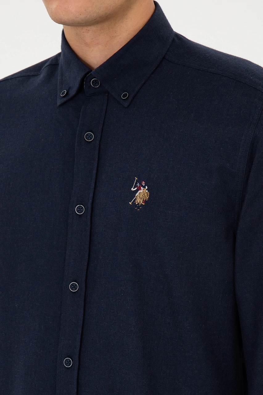 U.s. Polo Assn. Erkek Lacivert Gömlek Desenli 50308459-vr033 Lacivert