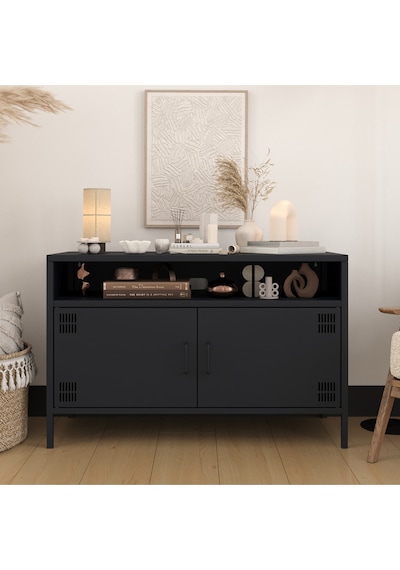 Pera Tv Ünitesi, Tv Dolabı,2 Kapaklı, Açık Raflı 100,50 X 40 X 64,50 Cm Ral 7016 Antrasit Pera Tv Ünitesi, Tv Dolabı,2 Kapaklı, Açık Raflı 100,50 X 40 X 64,50 Cm Ral 7016 Antrasit