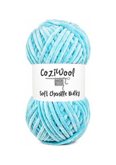 Kadife İp Soft Chenille Bulky 5'li Paket 5x100 Gr 120 Mt El Örgü İpi Turkuaz - 875823131