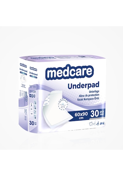 Medcare Yatak Koruyucu 60cm X 90cm 30lu Paket X 3 Paket 90 Adet