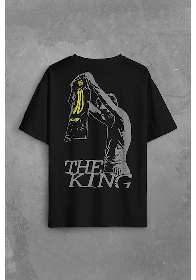 The King Leo Lionel Messi Barcelona Forma Beyaz Sırt Ön Baskılı Oversize Tişört Unisex T-shirt 001