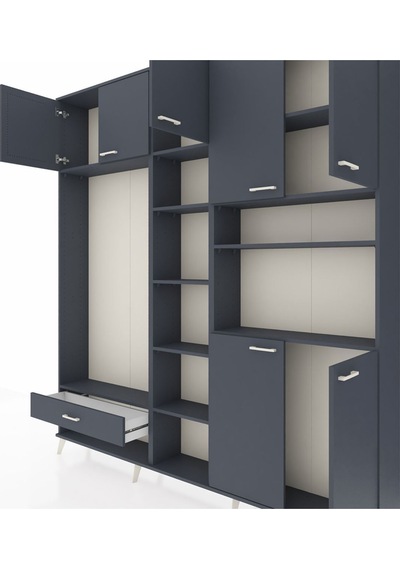 Arges Dolap 11 Raflı Tek Çekmeceli 7 Kapaklı 220x30x243 Antrasit-antrasit/antrasit Antrasıt/antrasıt Arges Dolap 11 Raflı Tek Çekmeceli 7 Kapaklı 220x30x243 Antrasit-antrasit/antrasit Antrasıt/antrasıt