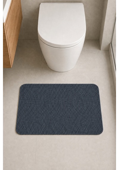 Yıkanabilir Banyo Paspası Kaymaz Taban Su Emici Duş Önü Lavabo Önü Tuvalet Önü Banyo Halısı 40x60 Cm Gri