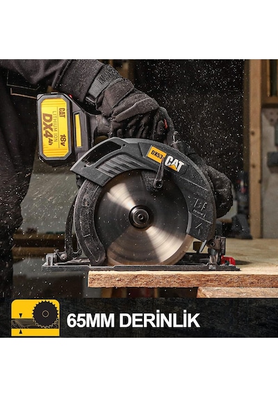 Cat DX53B 18Volt 185 MM Kömürsüz Profesyonel Daire Testere (Akü Dahil Değildir)