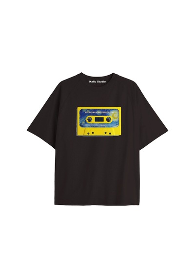 Kalic Studio Unisex Van Gogh Baskılı Oversize Tshirt Siyah-43