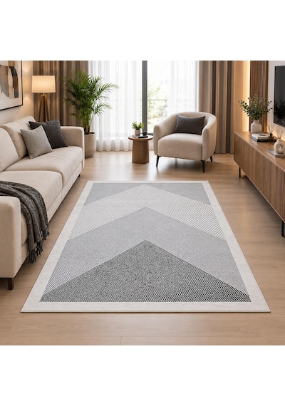 Zarra Yumuşak Modern Krem Gri Halı Salon Mutfak Antre Yolluk Oturma Odası Çocuk Odası Halısı Z305a Z634