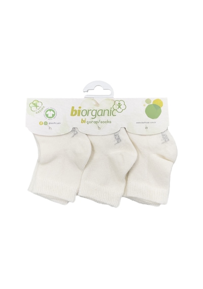 Biorganic 3'Lü Düz Çorap 68432 Ekru-0-3 Ay (56 Cm) Ekru