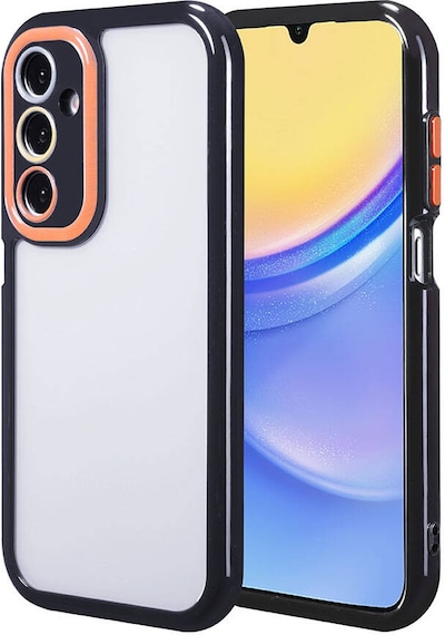 Samsung Uyumlu Galaxy A15 Kılıf Kamera Korumalı Renkli Kenar Ve Çerçeve Tasarımlı Zore Vitamin Kapak Siyah