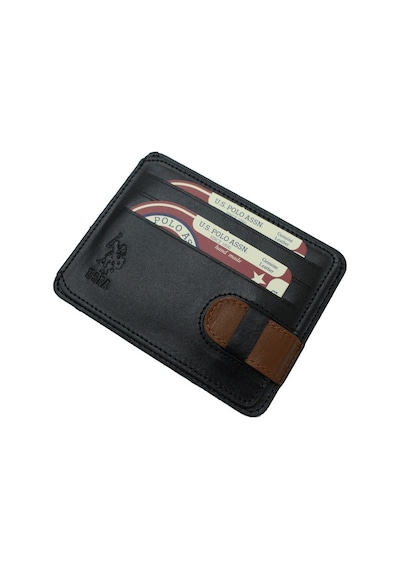 U.S. Polo Assn. Plcuz 8427 U.S.Polo Assn.Hakiki Deri Kartlık-Siyah