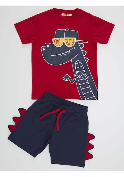 Denokids Cool Dino Erkek Çocuk Şort Takım Çok Renkli Denokids Cool Dino Erkek Çocuk Şort Takım Çok Renkli