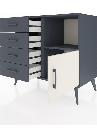 Hyperion Şifonyer Tek Raflı 4 Çekmeceli Tek Kapaklı 88x44x80 Antrasit-aytaşı/antrasit Aytaşı/antrasit Hyperion Şifonyer Tek Raflı 4 Çekmeceli Tek Kapaklı 88x44x80 Antrasit-aytaşı/antrasit Aytaşı/antrasit