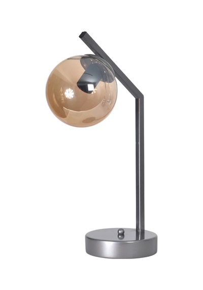 Brüksel Modern Tasarım Dizayn Kablolu Gri Renk Metal Bal Camlı Abajur Gece Lambası Masa Lambası Gri Bal Gri Bal