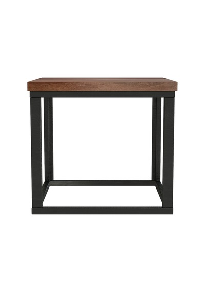 Kare Orta Sehpa 44x44x40,7 Cm 28 Mm Tabla, Masif Ahşap Ayak Gri / Ceviz Ceviz