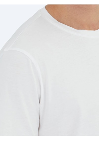 Kip Kırık Beyaz Düz Bisiklet Yaka %100 Pamuk T-shirt Kırık Beyaz