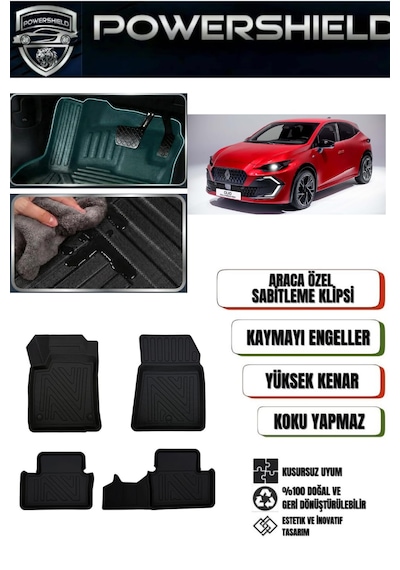 Powershıeld Renault Clio 6 2026 Ve Sonrası Uyumlu Araca Özel Premium 5d Havuzlu Oto Paspas Takımı