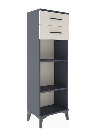 Arges Dolap 2 Raflı 2 Çekmeceli 44x30x134 Antrasit-aytaşı Antrasit