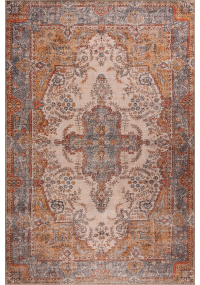 Foldy Vintage Desenli Dokuma Taban Dekoratif Pastel Renkli Halı Fl 27 Renkli 2