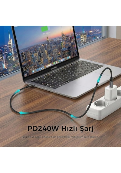 Usb 4.0 V2.0, 80gbps Usb C Veri Kablosu, 240w Usb C Şarj Kablosu, 8k 60hz 4k 240hz 2k 360hz Thu Standart