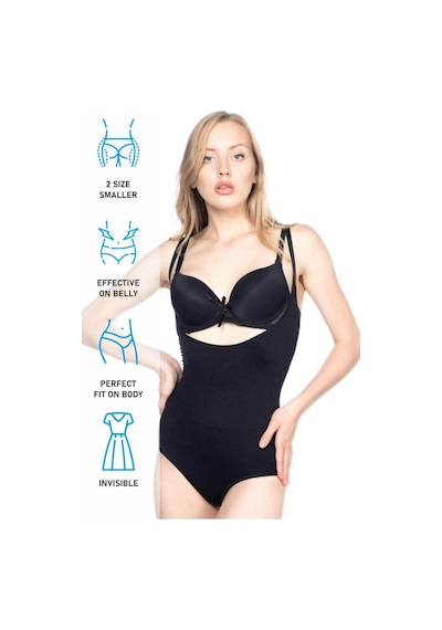 Siyah Mı Emay 2811 Göğsü Açık Slip Boy Lazer Korse Siyah