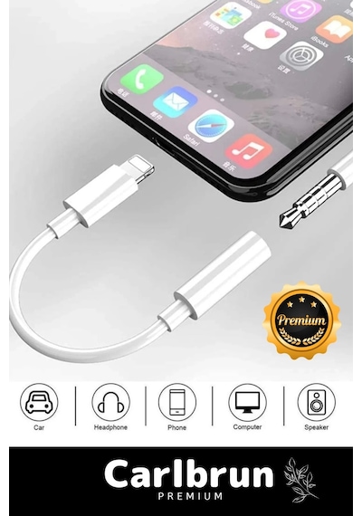 Apple Uyumlu iPhone 15 14 13 12 11 X 8 7 Plus iPad  Lightning Kulaklık Çevirici Aux Dönüştürücü