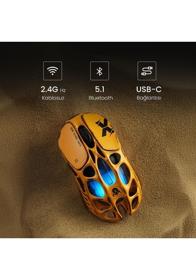 Mercury X Ultra Hafif Oyun Faresi Magnezyum Alaşım, 32.000 Dpı, Paw 3950 Sensör, 1k Yoklama Hızı, Üç Mod, Rgb, Ergonomik İçi Boş Tasarım, 5 Programlanabilir Düğme Sarı 45429791 Mercury X Ultra Hafif Oyun Faresi Magnezyum Alaşım, 32.000 Dpı, Paw 3950 Sensör, 1k Yoklama Hızı, Üç Mod, Rgb, Ergonomik İçi Boş Tasarım, 5 Programlanabilir Düğme Sarı 45429791