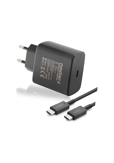 Type-c Pd Hızlı Şarj Seti 45w Type-c Adaptörlü 1 M Pvc Kablolu Siyah Nd1007 Evimdeyokyok