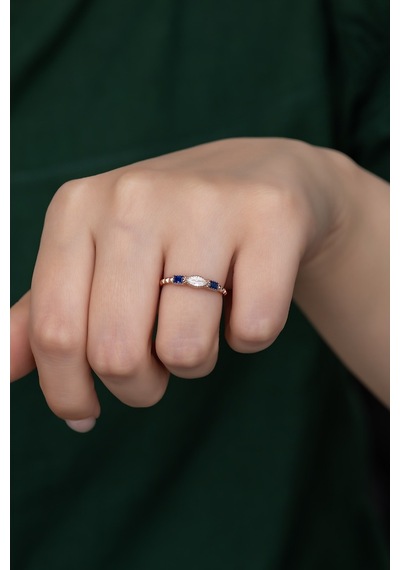 Gümüş Prenses Yüzük Rose Gold Kaplama 925 Ayar Gümüş Rose Gold (511779916)