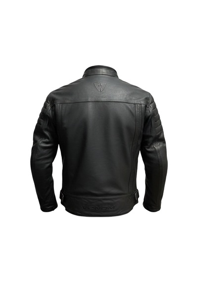 Venom Motosiklet Montu Mustang Siyah Deri 4 Mevsim %100 Leader Motorcu Mont