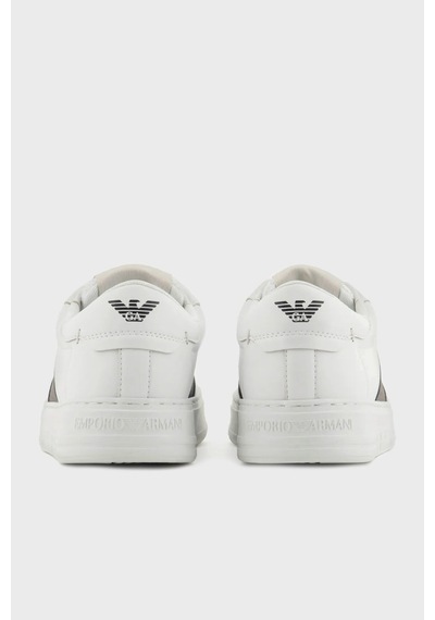 Emporio Armani Erkek Ayakkabı Em003701 Af18017 Mz021 Beyaz-siyah Beyaz-siyah