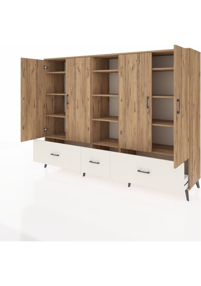 Hyperion Dolap 12 Raflı 3 Çekmeceli 4 Kapaklı 220x44x163 Çam-çam/ Çam-çam/aytaşı Hyperion Dolap 12 Raflı 3 Çekmeceli 4 Kapaklı 220x44x163 Çam-çam/ Çam-çam/aytaşı