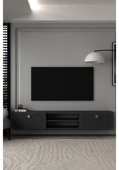 180dhdtdar3aa Hera Lazer Desenli Duvara Monte Tv Sehpası,ünitesi Antrasit-altın 180dhdtdar3aa Hera Lazer Desenli Duvara Monte Tv Sehpası,ünitesi Antrasit-altın