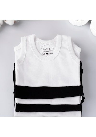 Tr 3'lü Bebek Zıbın Seti 100% Pamuklu Ribana Çıtçıtlı Atlet, Body Zıbın Unisex 3 Adet