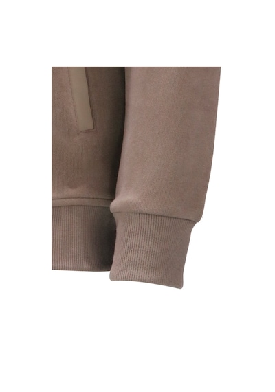 Erkek Standart Fit Kol Cepli Fermuarlı Vizon Sweatshirt 001