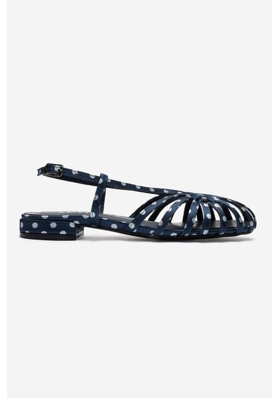 Luvi Shoes Lıss Lacivert Beyaz Puantiyeli Kadın Sandalet