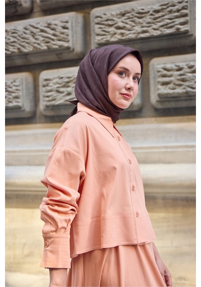 Silk Home Monogram Pamuk İpek Eşarp 130001-20 Koyu Kahve