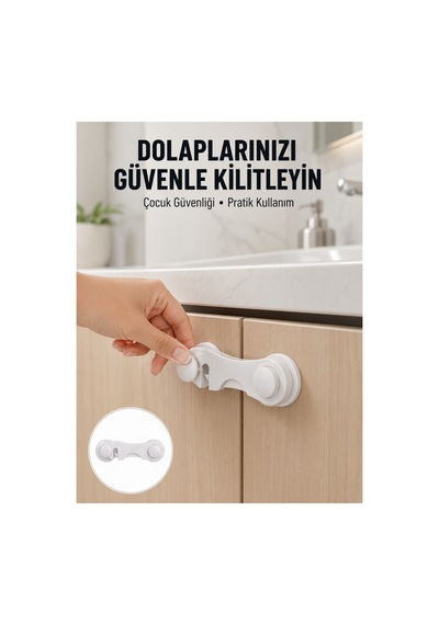 8753tknd 4 Adet Bebek Güvenlik Dolap Kilidi Çift Taraflı Bantlı Kolay Montajlı Emniyet Seti Yeni Nes Çok Renkli