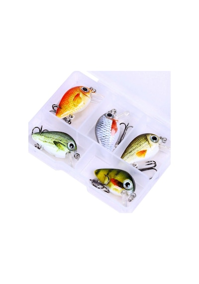 Valkyrie 5 Adet Crankbait Lrf Balık Olta Yem Seti - Sesli Bilyalı - Kutulu - 2.7cm 1.5gr