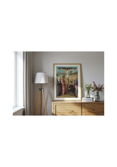 Rönesans Bosch Bağışçıyla Çarmıha Geriliş Çerçevesiz Poster 21x30 Cm A4 Tablo Rönesans Klasik Sanat