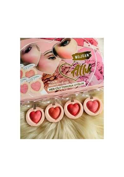 4 Lü Kalp Allık Blush Seti Çok Renkli